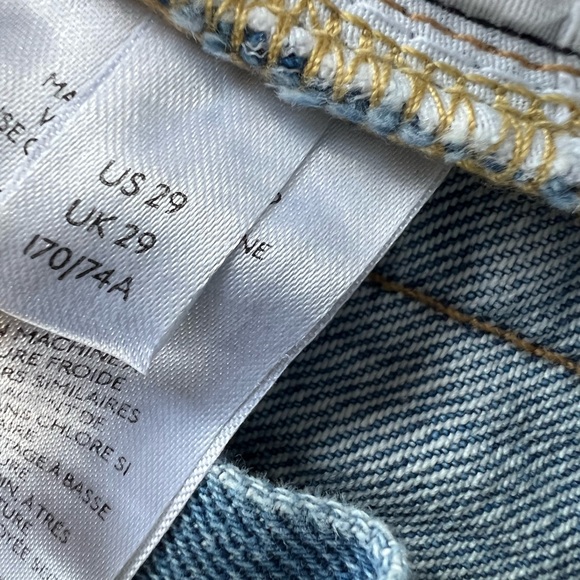 Free People We the Free Maggie Mid-Rise Straight-Leg Jeans Ripped Frayed 29 - Picture 7 of 14